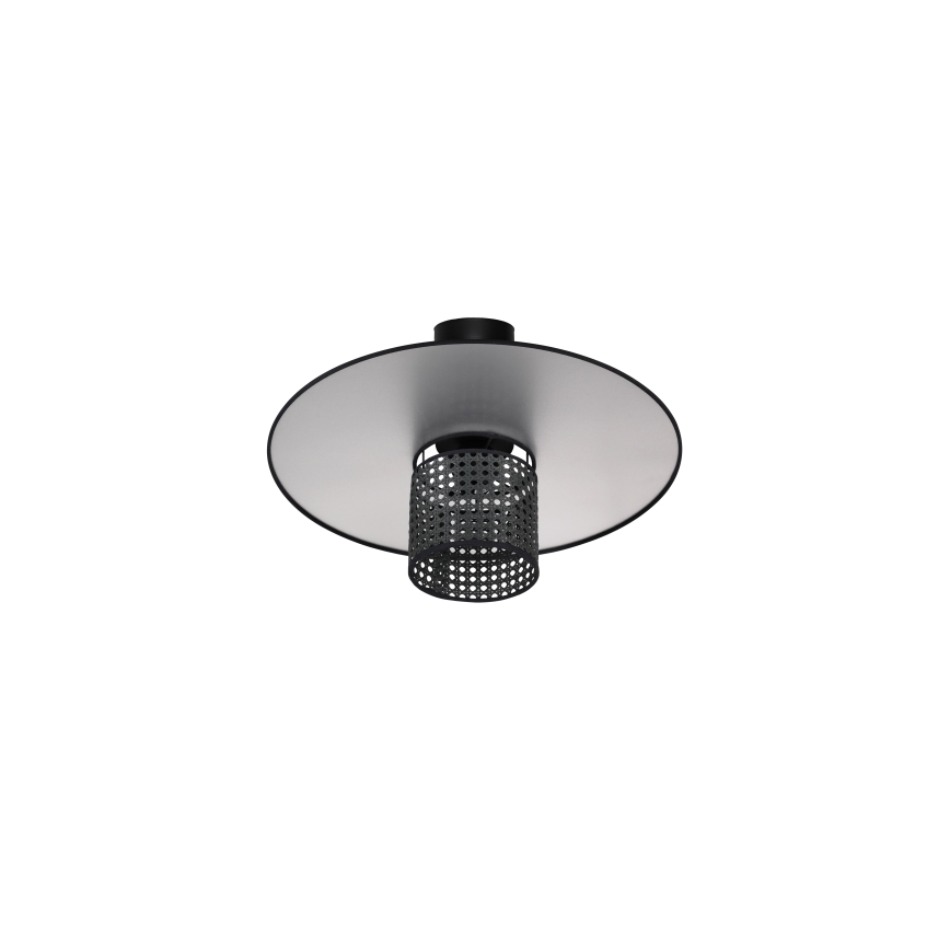 Duolla - Lestenec TOKYO RATTAN 1xE27/15W/230V pr. 50 cm črna/srebrna