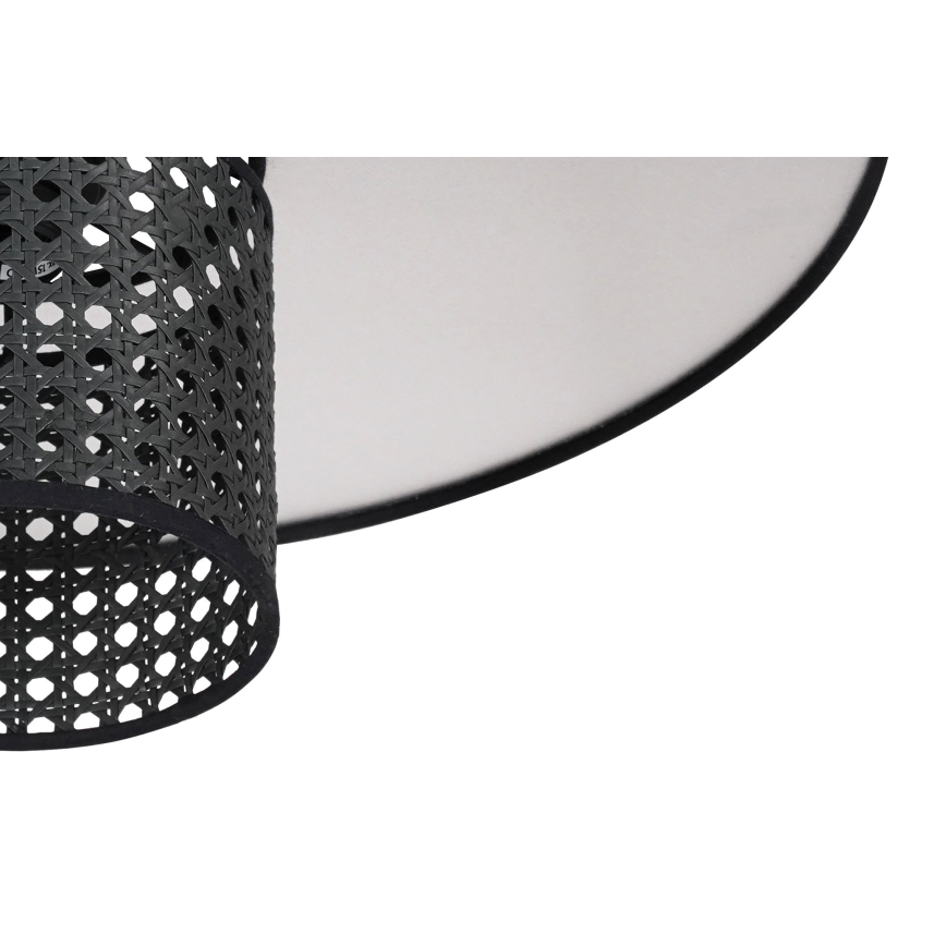 Duolla - Lestenec TOKYO RATTAN 1xE27/15W/230V pr. 50 cm črna/srebrna