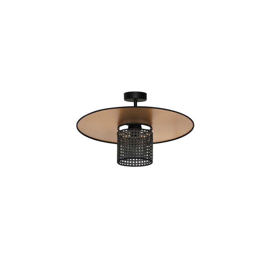 Duolla - Lestenec TOKYO RATTAN 1xE27/15W/230V pr. 50 cm zlata/črna