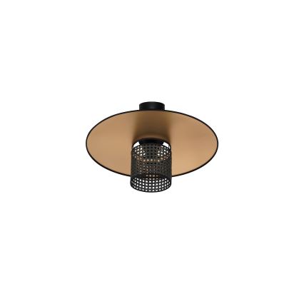 Duolla - Lestenec TOKYO RATTAN 1xE27/15W/230V pr. 50 cm zlata/črna