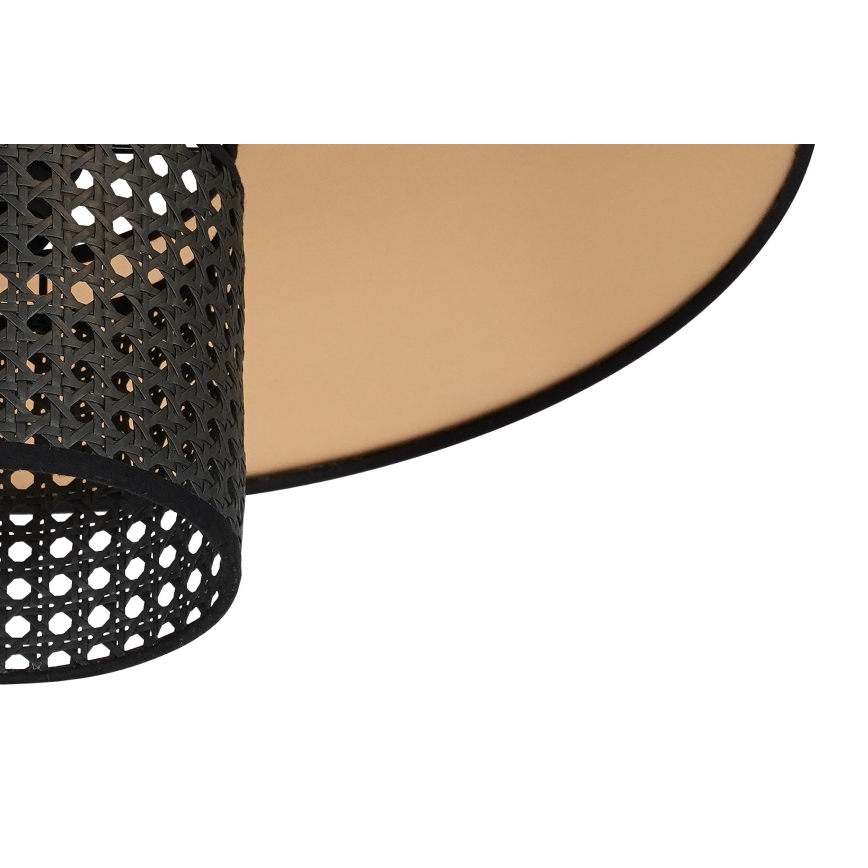 Duolla - Lestenec TOKYO RATTAN 1xE27/15W/230V pr. 50 cm zlata/črna