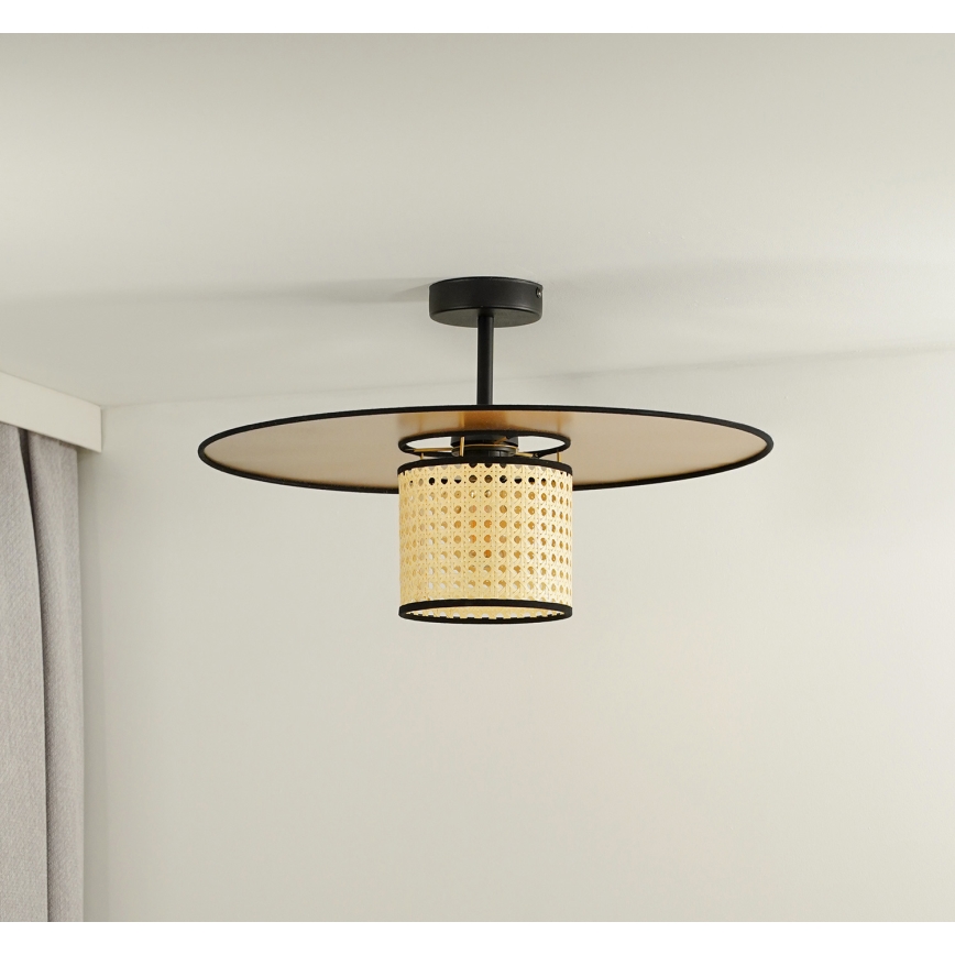Duolla - Lestenec TOKYO RATTAN 1xE27/15W/230V pr. 50 cm zlata/ratan