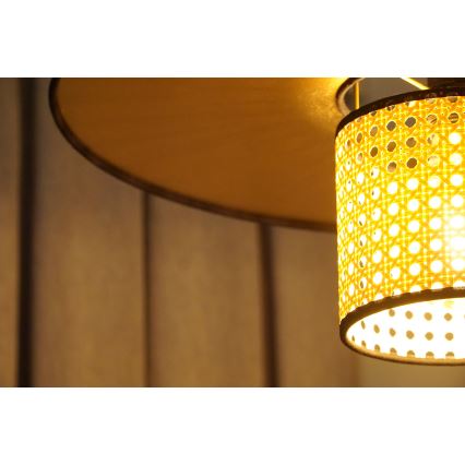Duolla - Lestenec TOKYO RATTAN 1xE27/15W/230V pr. 50 cm zlata/ratan
