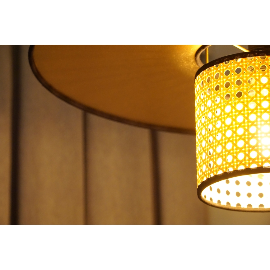 Duolla - Lestenec TOKYO RATTAN 1xE27/15W/230V pr. 50 cm zlata/ratan