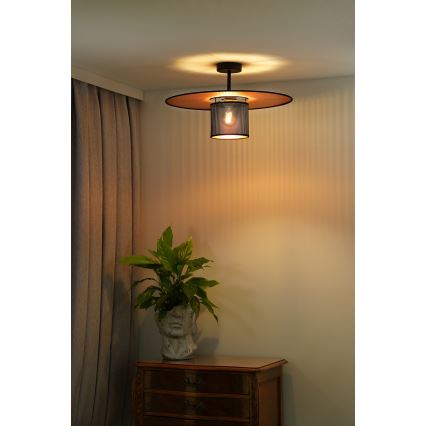 Duolla - Lestenec TOKYO SHINY 1xE27/15W/230V pr. 50 cm črna/baker