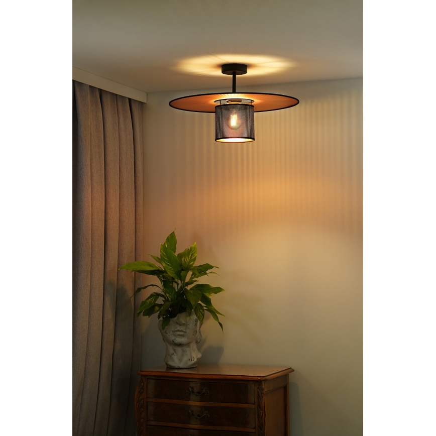 Duolla - Lestenec TOKYO SHINY 1xE27/15W/230V pr. 50 cm črna/baker