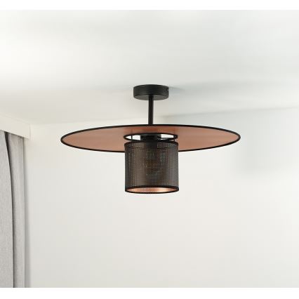 Duolla - Lestenec TOKYO SHINY 1xE27/15W/230V pr. 50 cm črna/baker