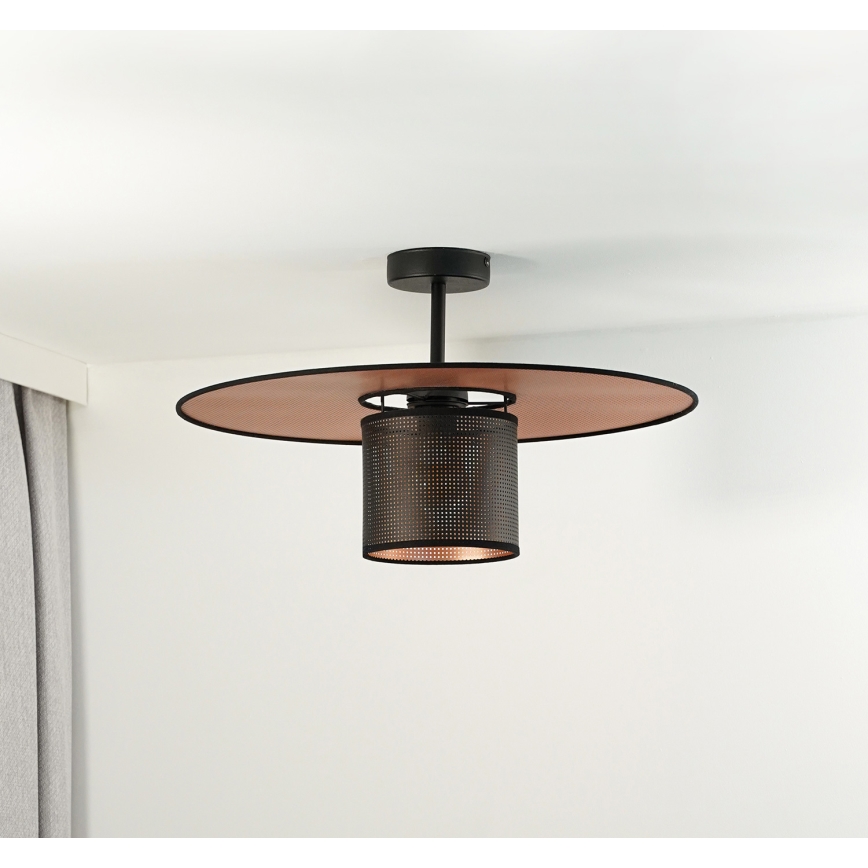 Duolla - Lestenec TOKYO SHINY 1xE27/15W/230V pr. 50 cm črna/baker