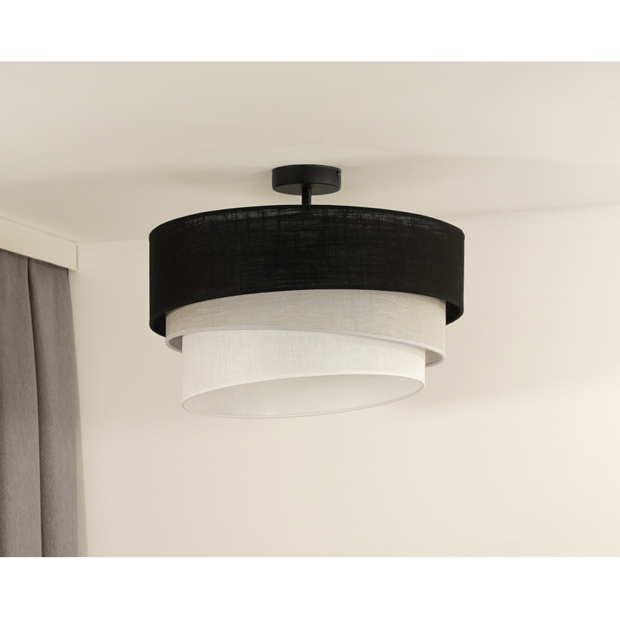 Duolla - Lestenec TRIO 1xE27/15W/230V pr. 45 cm črna/siva/bela
