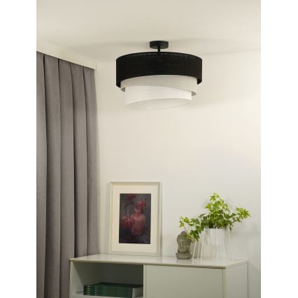 Duolla - Lestenec TRIO 1xE27/15W/230V pr. 45 cm črna/siva/bela
