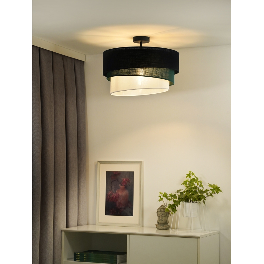 Duolla - Lestenec TRIO 1xE27/15W/230V pr. 45 cm črna/zelena/bela