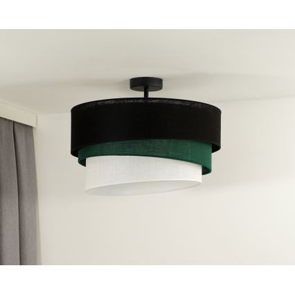 Duolla - Lestenec TRIO 1xE27/15W/230V pr. 45 cm črna/zelena/bela