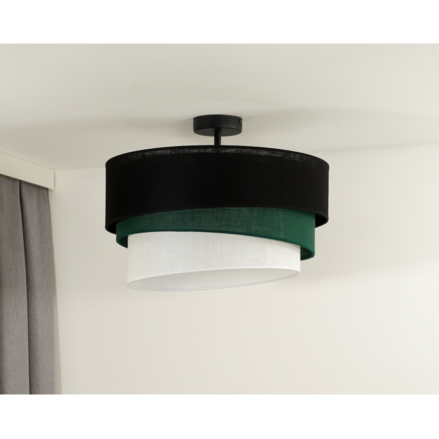 Duolla - Lestenec TRIO 1xE27/15W/230V pr. 45 cm črna/zelena/bela