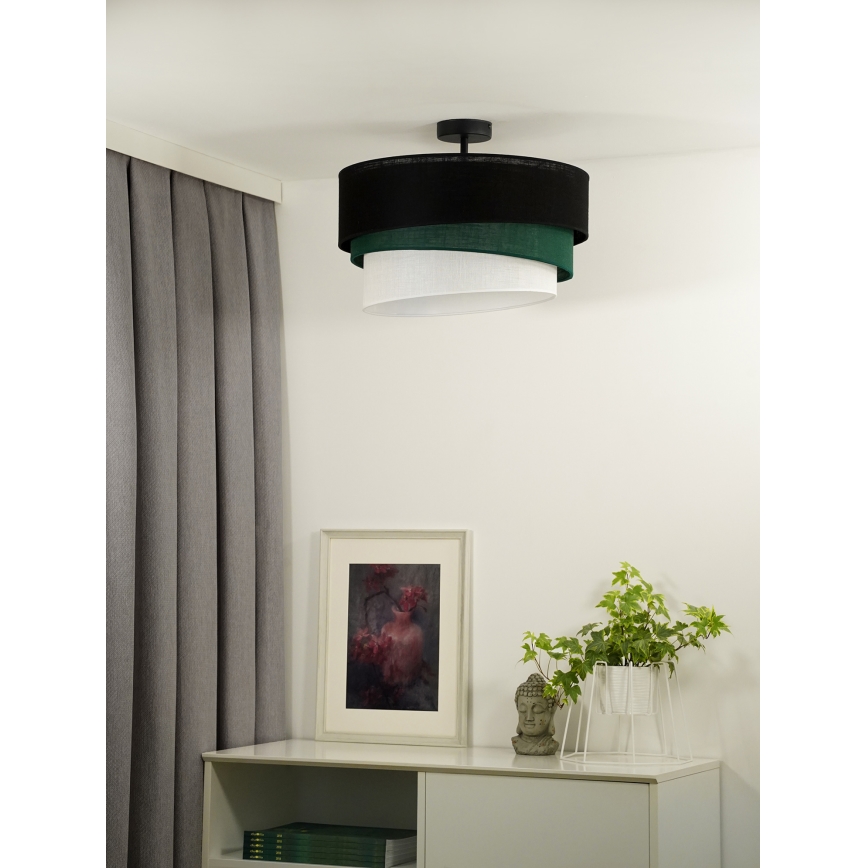 Duolla - Lestenec TRIO 1xE27/15W/230V pr. 45 cm črna/zelena/bela
