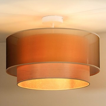 Duolla - Lestenec WOOD BOHO 1xE27/15W/230V pr. 45 cm baker/bež