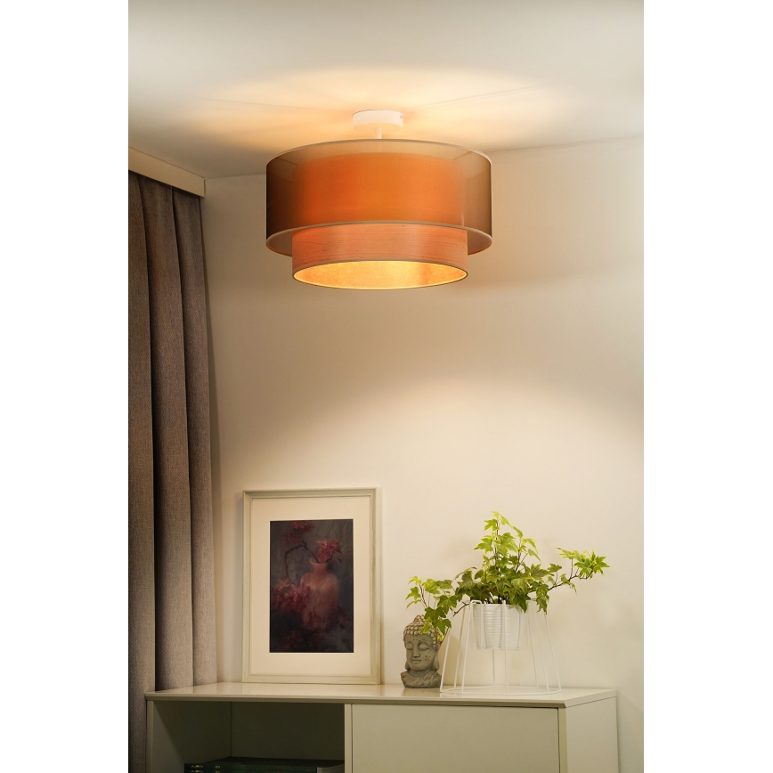 Duolla - Lestenec WOOD BOHO 1xE27/15W/230V pr. 45 cm baker/bež