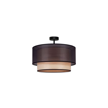 Duolla - Lestenec WOOD BOHO 1xE27/15W/230V pr. 45 cm črna/bež