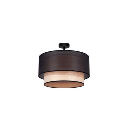 Duolla - Lestenec WOOD BOHO 1xE27/15W/230V pr. 45 cm črna/bež