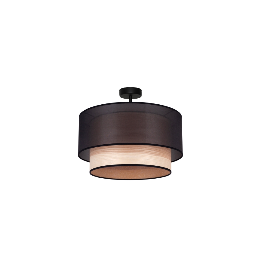 Duolla - Lestenec WOOD BOHO 1xE27/15W/230V pr. 45 cm črna/bež