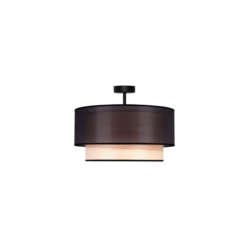 Duolla - Lestenec WOOD BOHO 1xE27/15W/230V pr. 45 cm črna/bež