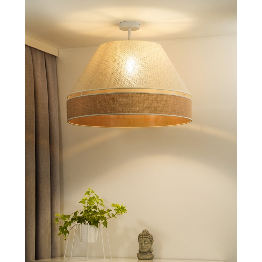 Duolla - Lestenec YUTE AVIGNON 1xE27/15W/230V pr. 60 cm krem barva/bež