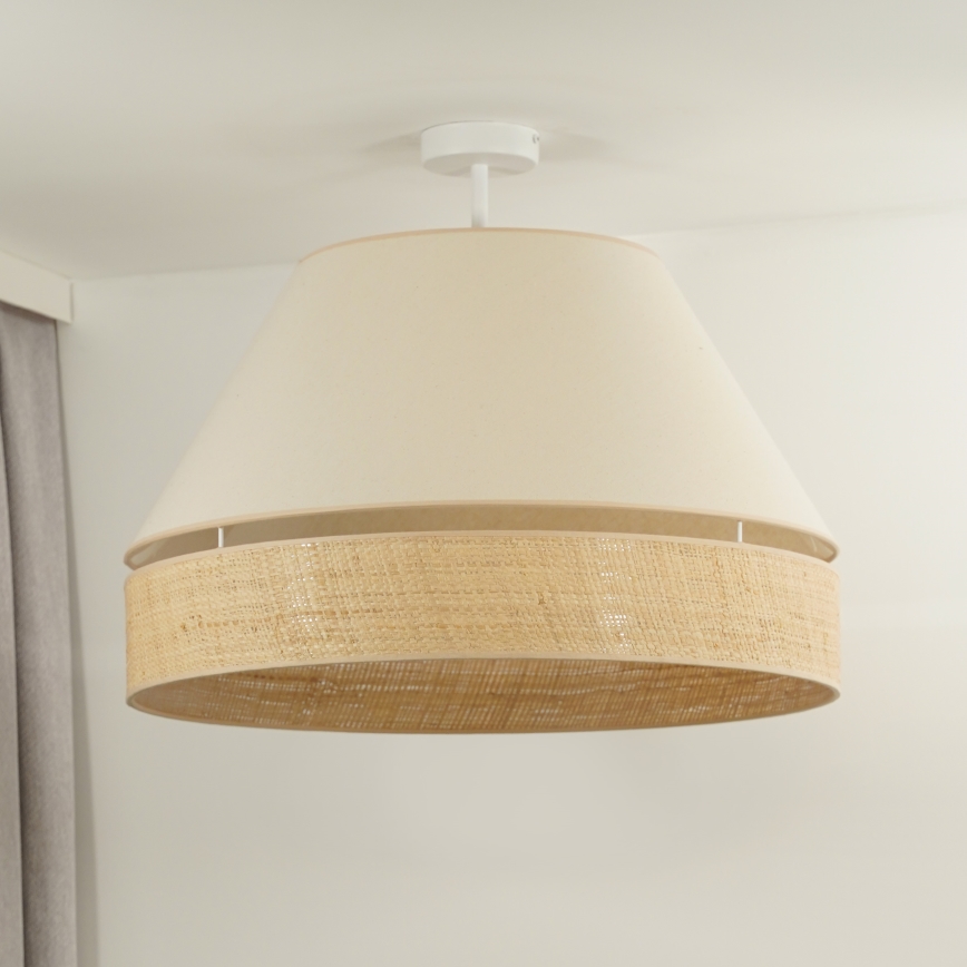 Duolla - Lestenec YUTE AVIGNON 1xE27/15W/230V pr. 60 cm krem barva/bež