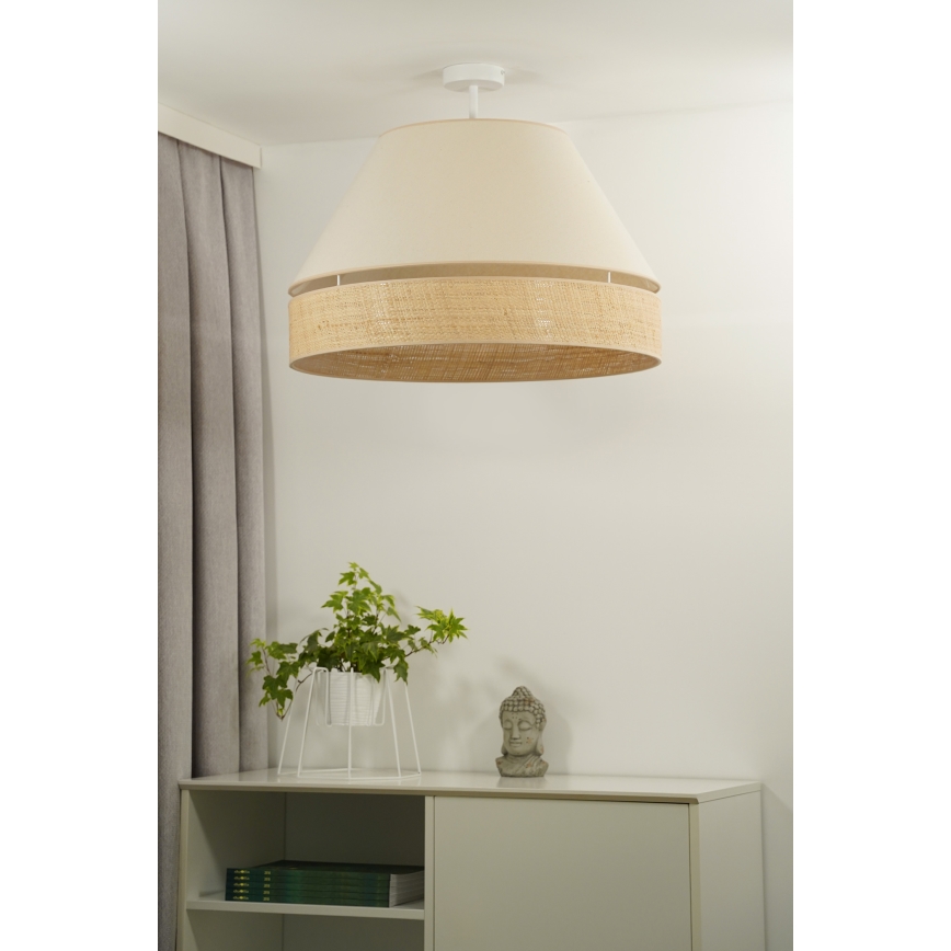 Duolla - Lestenec YUTE AVIGNON 1xE27/15W/230V pr. 60 cm krem barva/bež