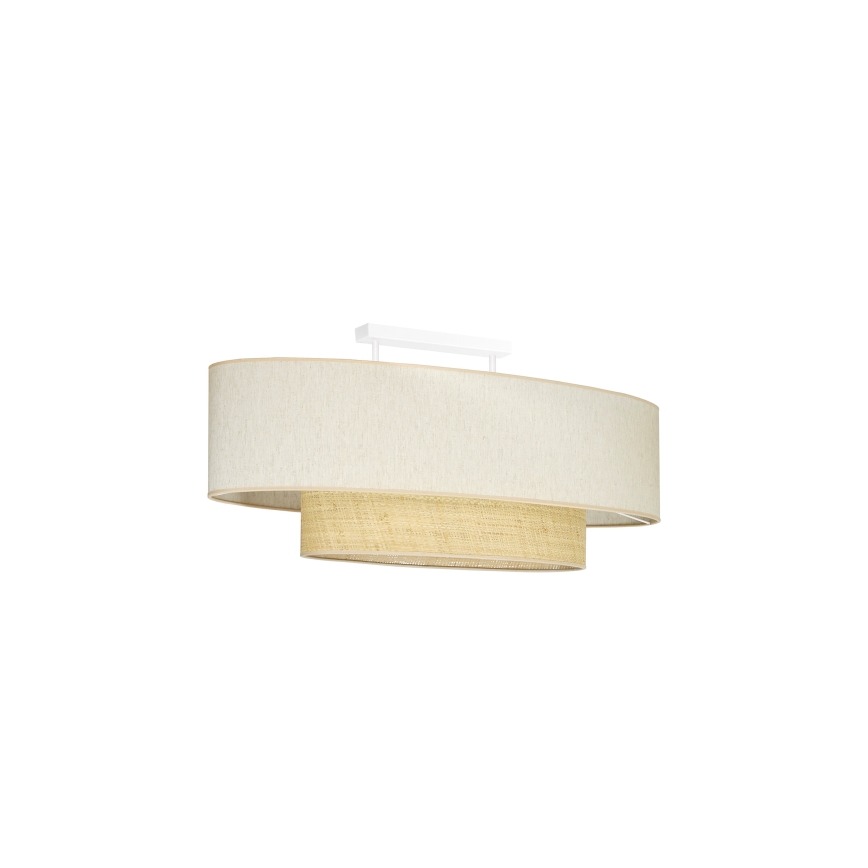 Duolla - Nadgradni lestenec DOUBLE OVAL NATURE 2xE27/15W/230V krem barva/bež