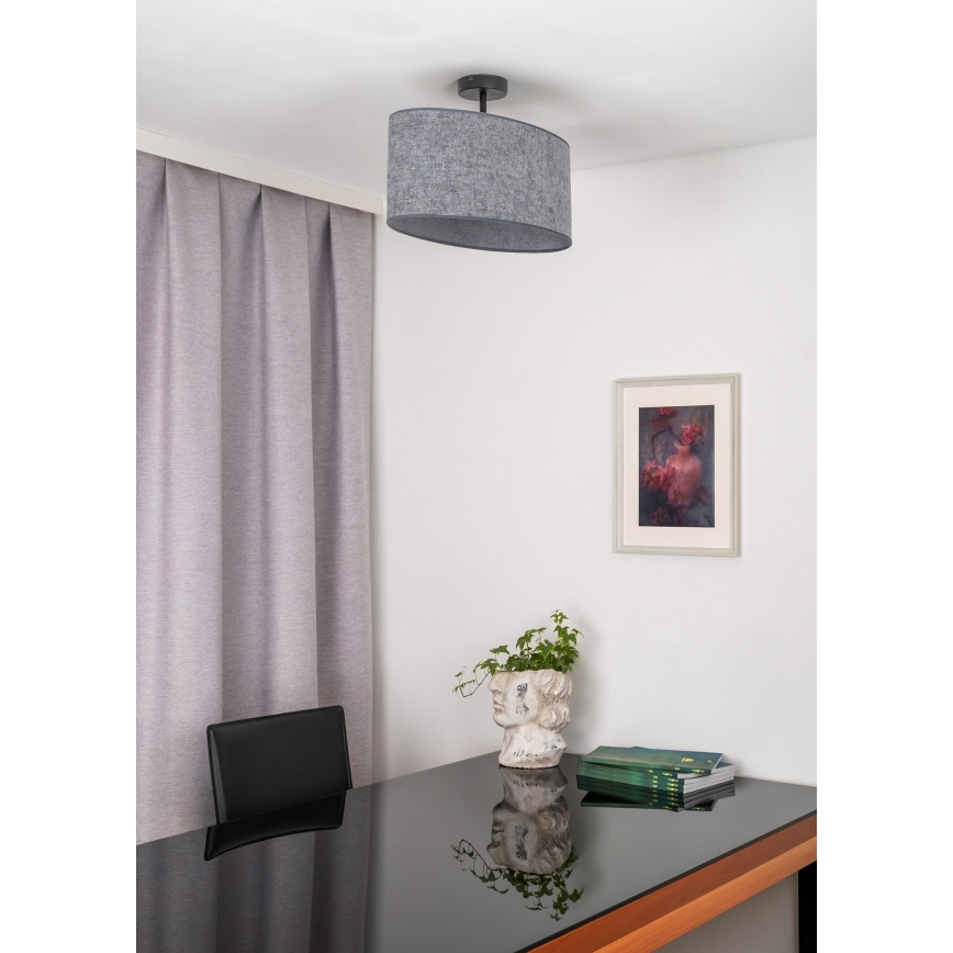 Duolla - Nadgradni lestenec OVAL 1xE27/15W/230V siva