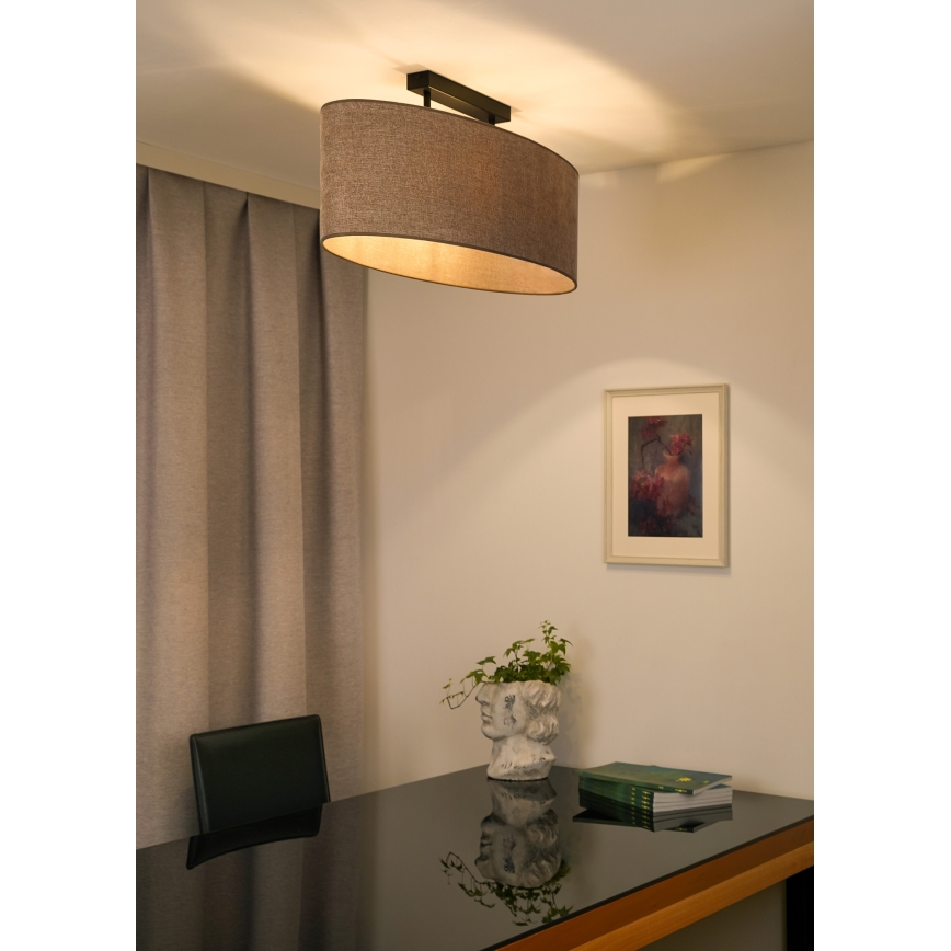 Duolla - Nadgradni lestenec OVAL 2xE27/15W/230V rjava