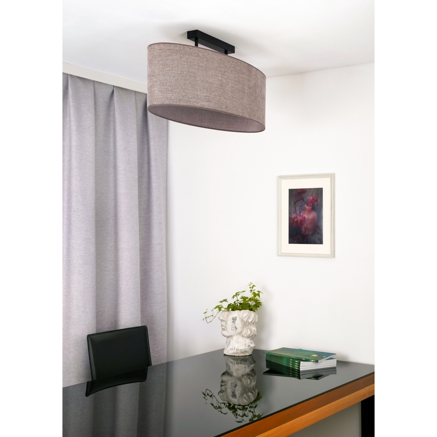 Duolla - Nadgradni lestenec OVAL 2xE27/15W/230V rjava