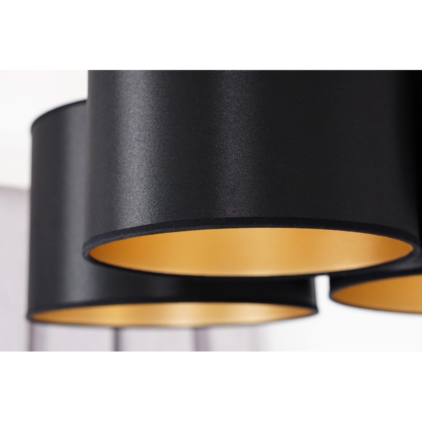 Duolla - Nadgradni lestenec ROLLER TRIO SHINY 3xE27/15W/230V črna/zlata