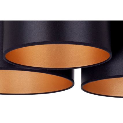 Duolla - Nadgradni lestenec ROLLER TRIO SHINY 3xE27/15W/230V črna/zlata