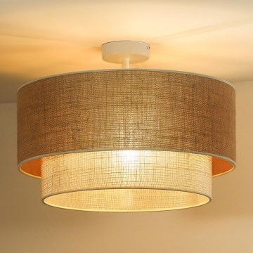 Duolla - Nadgradni lestenec YUTE BOHO 3xE27/15W/230V pr. 60 cm rjava/krem barva