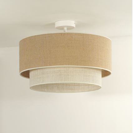 Duolla - Nadgradni lestenec YUTE BOHO 3xE27/15W/230V pr. 60 cm rjava/krem barva
