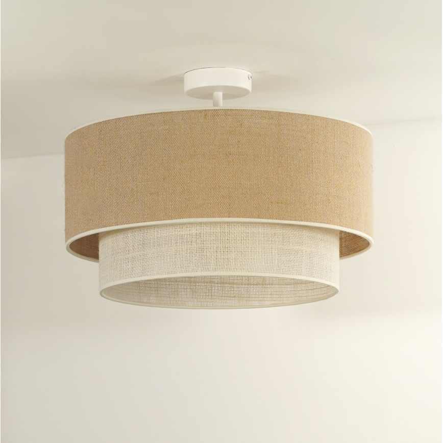 Duolla - Nadgradni lestenec YUTE BOHO 3xE27/15W/230V pr. 60 cm rjava/krem barva