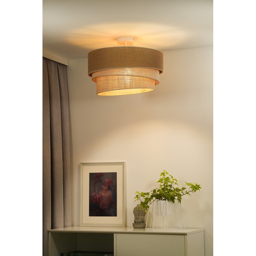 Duolla - Nadgradni lestenec YUTE TRIO 3xE27/15W/230V pr. 60 cm rjava/siva/bež