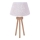 Duolla - Namizna svetilka BOUCLE 1xE27/15W/230V pr. 28 cm bela/les