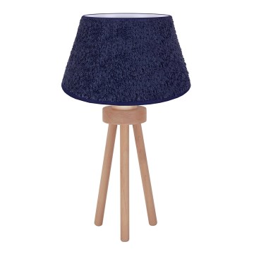 Duolla - Namizna svetilka BOUCLE 1xE27/15W/230V pr. 28 cm modra/les