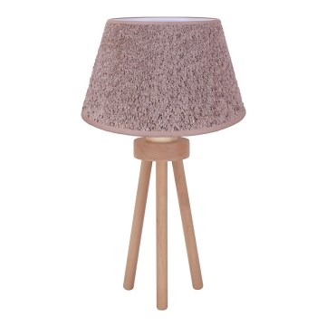 Duolla - Namizna svetilka BOUCLE 1xE27/15W/230V pr. 28 cm rjava/les