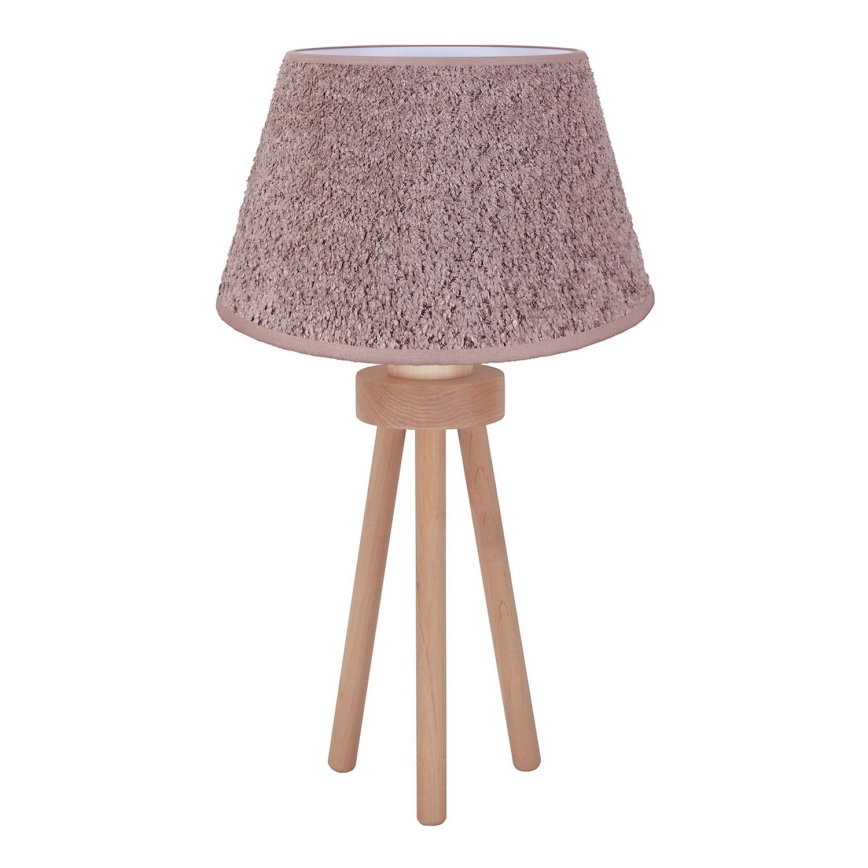 Duolla - Namizna svetilka BOUCLE 1xE27/15W/230V pr. 28 cm rjava/les