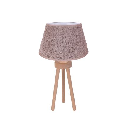 Duolla - Namizna svetilka BOUCLE 1xE27/15W/230V pr. 28 cm rjava/les