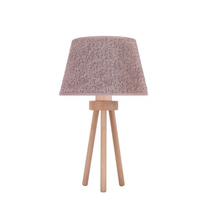 Duolla - Namizna svetilka BOUCLE 1xE27/15W/230V pr. 28 cm rjava/les