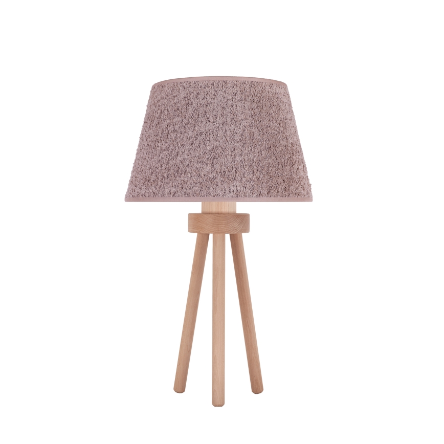Duolla - Namizna svetilka BOUCLE 1xE27/15W/230V pr. 28 cm rjava/les