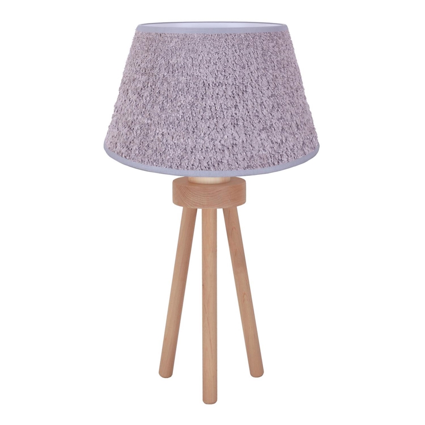 Duolla - Namizna svetilka BOUCLE 1xE27/15W/230V pr. 28 cm siva/les