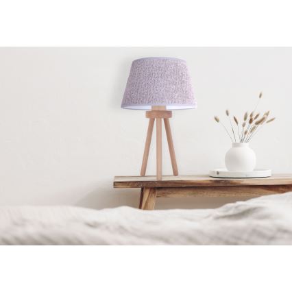 Duolla - Namizna svetilka BOUCLE 1xE27/15W/230V pr. 28 cm siva/les