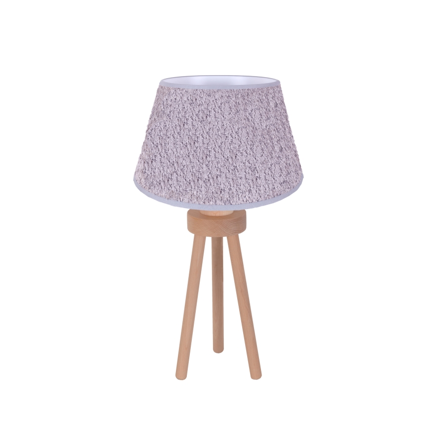 Duolla - Namizna svetilka BOUCLE 1xE27/15W/230V pr. 28 cm siva/les