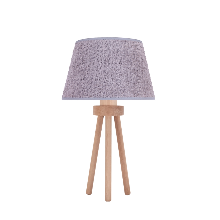 Duolla - Namizna svetilka BOUCLE 1xE27/15W/230V pr. 28 cm siva/les