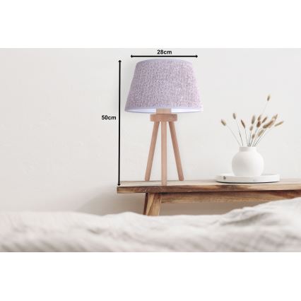 Duolla - Namizna svetilka BOUCLE 1xE27/15W/230V pr. 28 cm siva/les