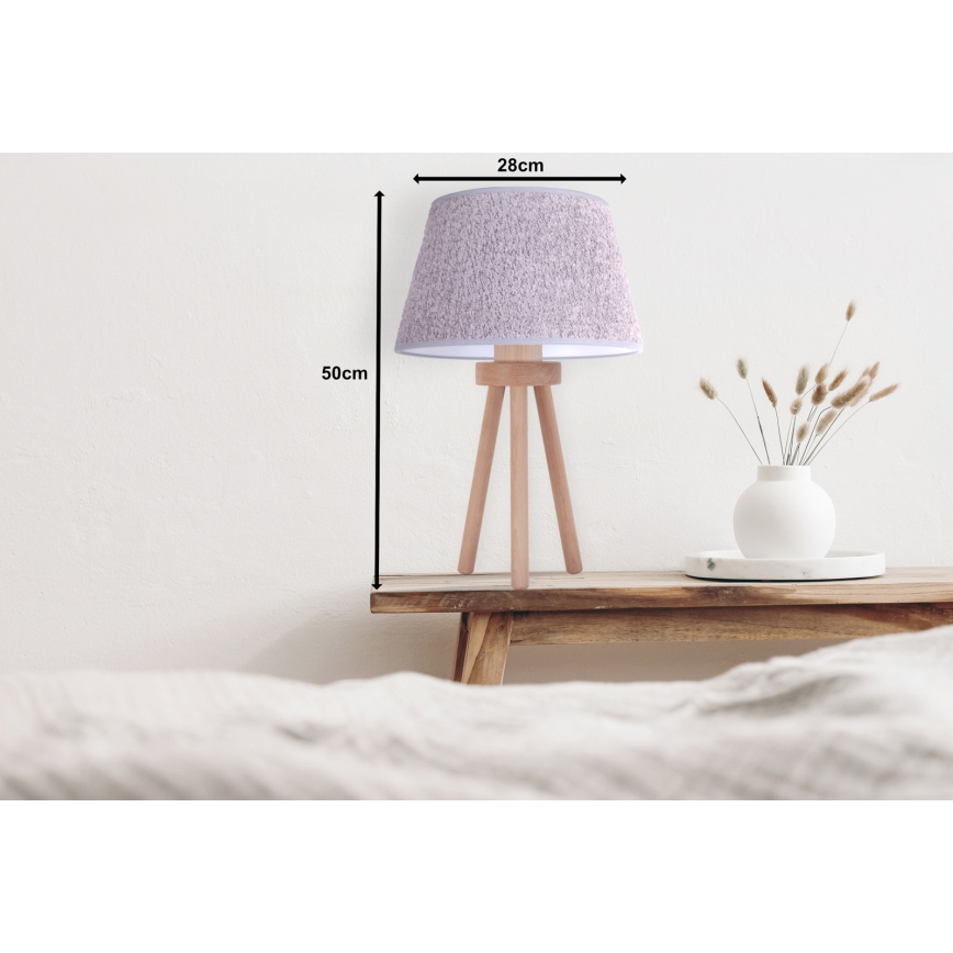 Duolla - Namizna svetilka BOUCLE 1xE27/15W/230V pr. 28 cm siva/les
